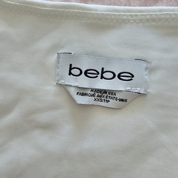 bebe White Long Sleeve Dress with Gold and Silver Embellishments - Picture 5 of 8